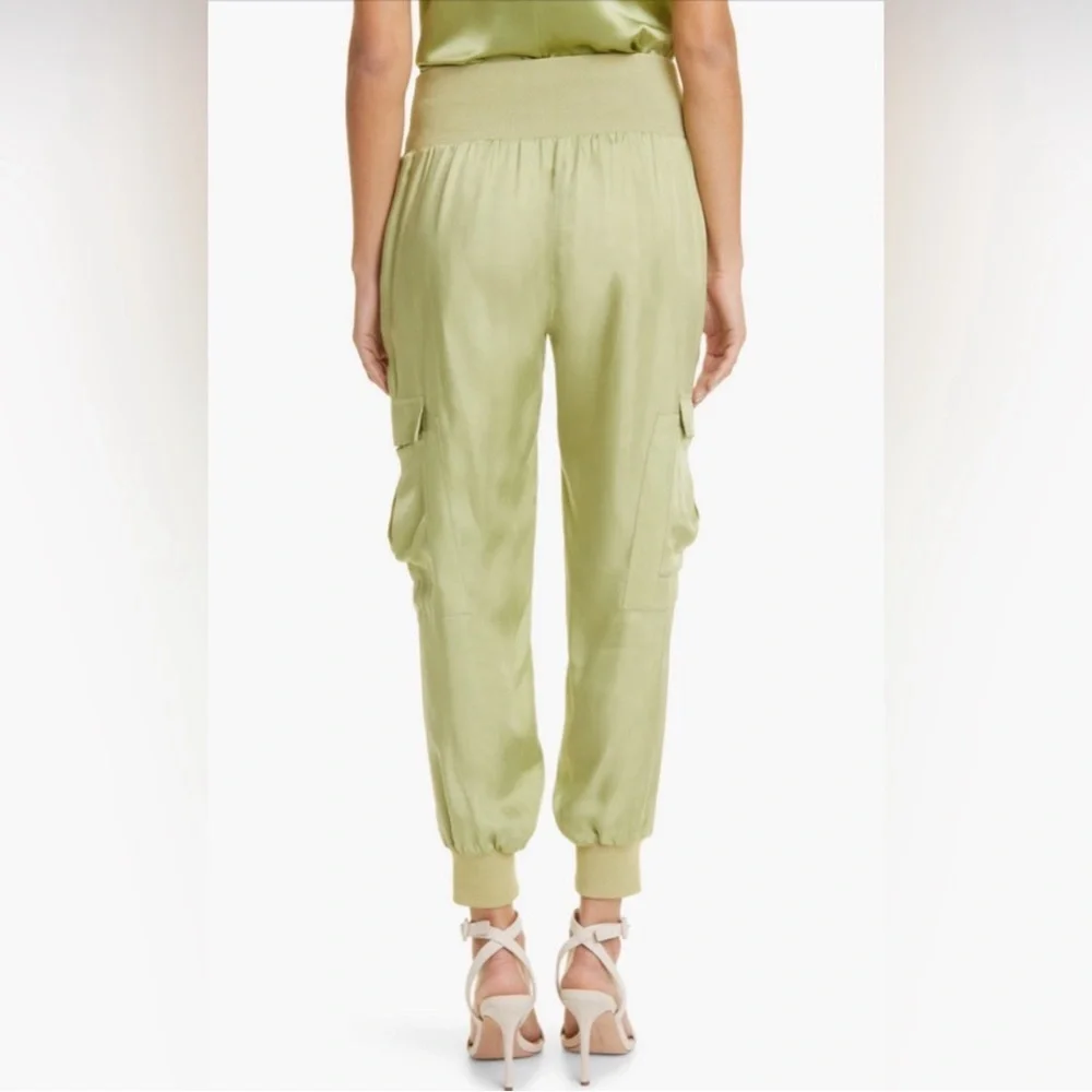 Cinq a Sept satin jogger cargo pants, size small - Picture 2 of 9